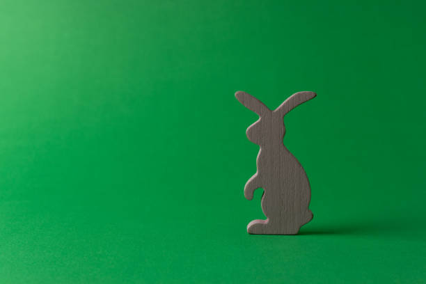 istock Easter bunny decoration on green background. Minimal Easter concept. 1138670857