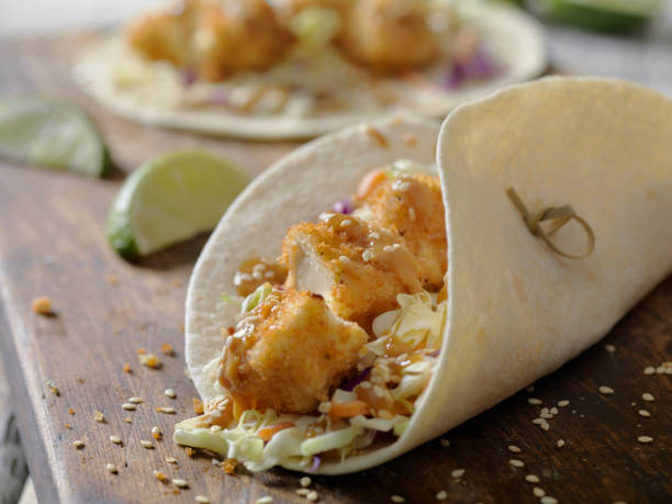 istock Breaded Tofu Tacos with a Peanut Ginger Sauce 1138673349