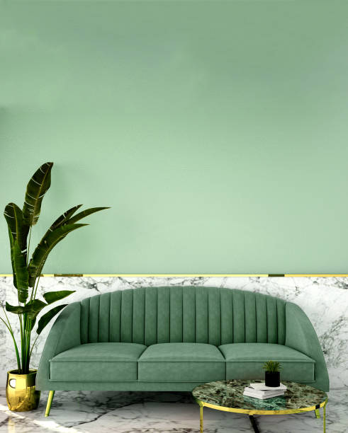 istock interior design for living area or reception with classic wall background / 3d illustration,3d rendering 1138673535