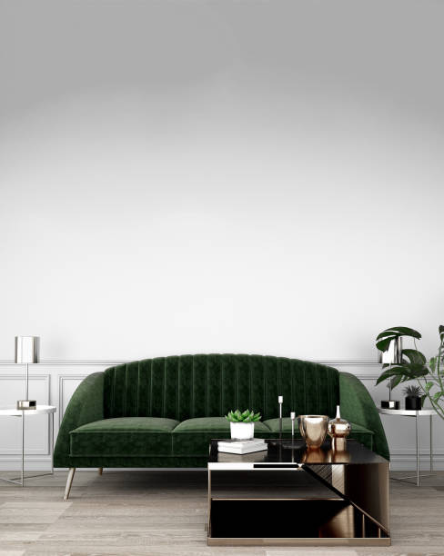 istock interior design for living area or reception with classic wall background / 3d illustration,3d rendering 1138674573