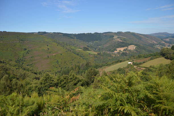 Magnificent Views Of The Mountains Of Galicia Delimiting With Asturias In Rebedul. stock photo
