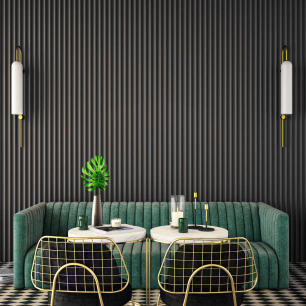 istock interior design for living area or reception with classic wall background / 3d illustration,3d rendering 1138675503