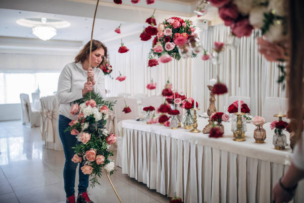 istock Woman making wedding decoration 1138676439