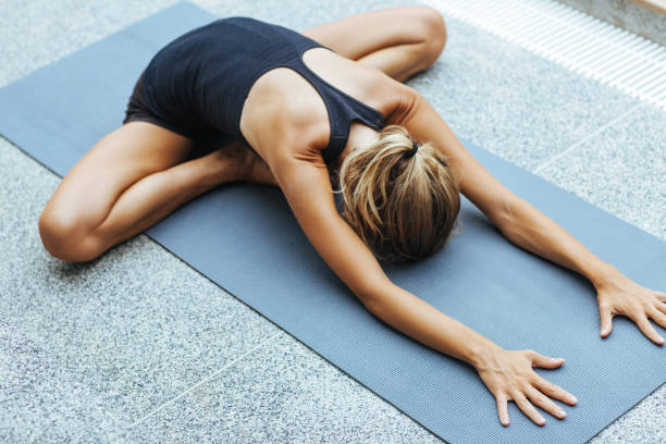 istock Yoga exercises at home 1138676465
