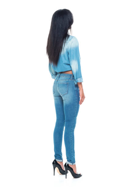 istock Beautfiul female wearing double denim 1138678353