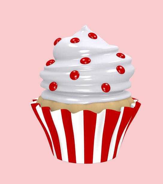 istock Delicious cupcake in red and white striped molds 1138678662