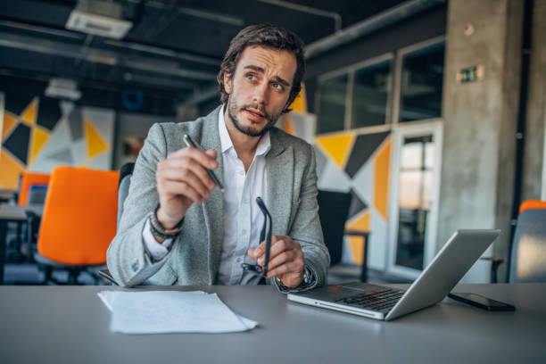 istock Businessman working in the office 1138680896