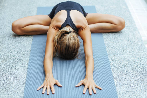 istock Yoga exercises at home 1138681001