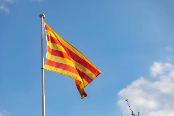 istock Catalan flag waving on the wind (senyera) 1138681250