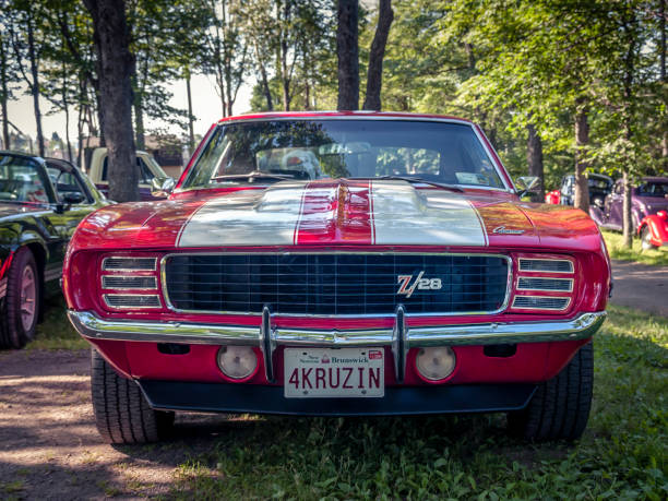 1969 Chevrolet Camaro Z/28 Rally Sport Moncton, New Brunswick, Canada - July 11, 2009. Centennial Park. A fine looking 1969 Chevy Camaro Z/28 RS in Centennial Park. 1969 stock pictures, royalty-free photos & images