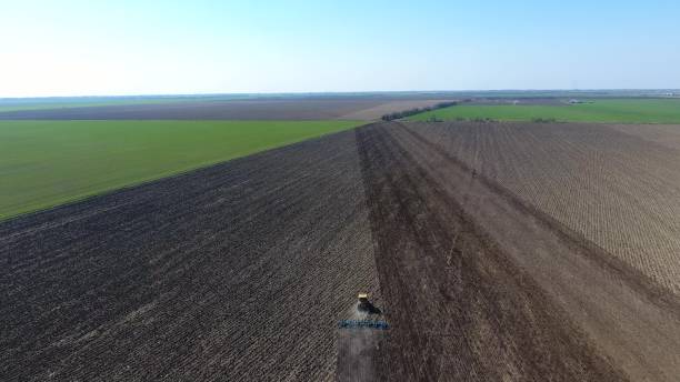 istock The tractor harrows the soil on the field for sowing 1138684368