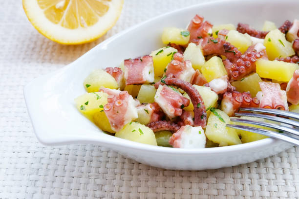 istock Salad octopus with potatoes. 1138688624