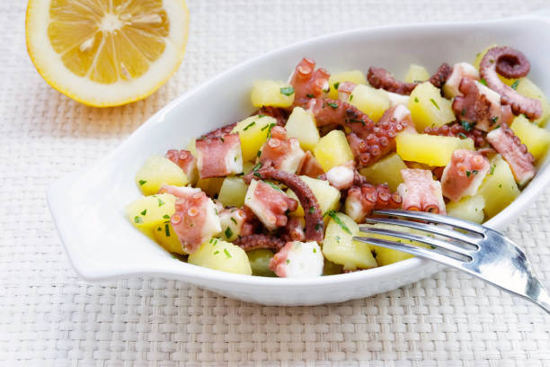 Salad octopus with potatoes.
