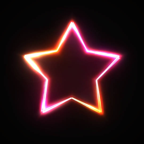 istock Neon sign. Stars background. Bright vector illustration with blank space for text for your design project. 1138693772