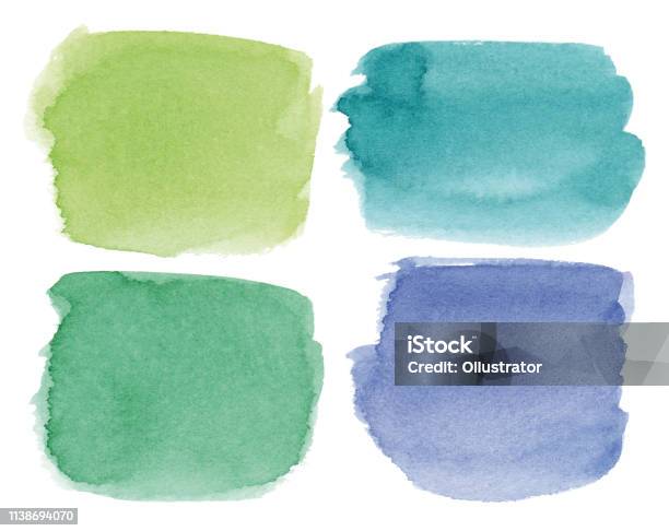 Square Multicolored Watercolor Spots Stock Illustration - Download Image Now - Watercolor Painting, Watercolor Background, Green Color