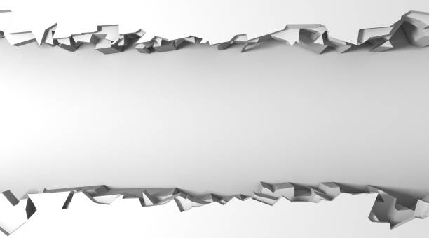 istock Dark destruction cracked hole in white stone wall 1138694536