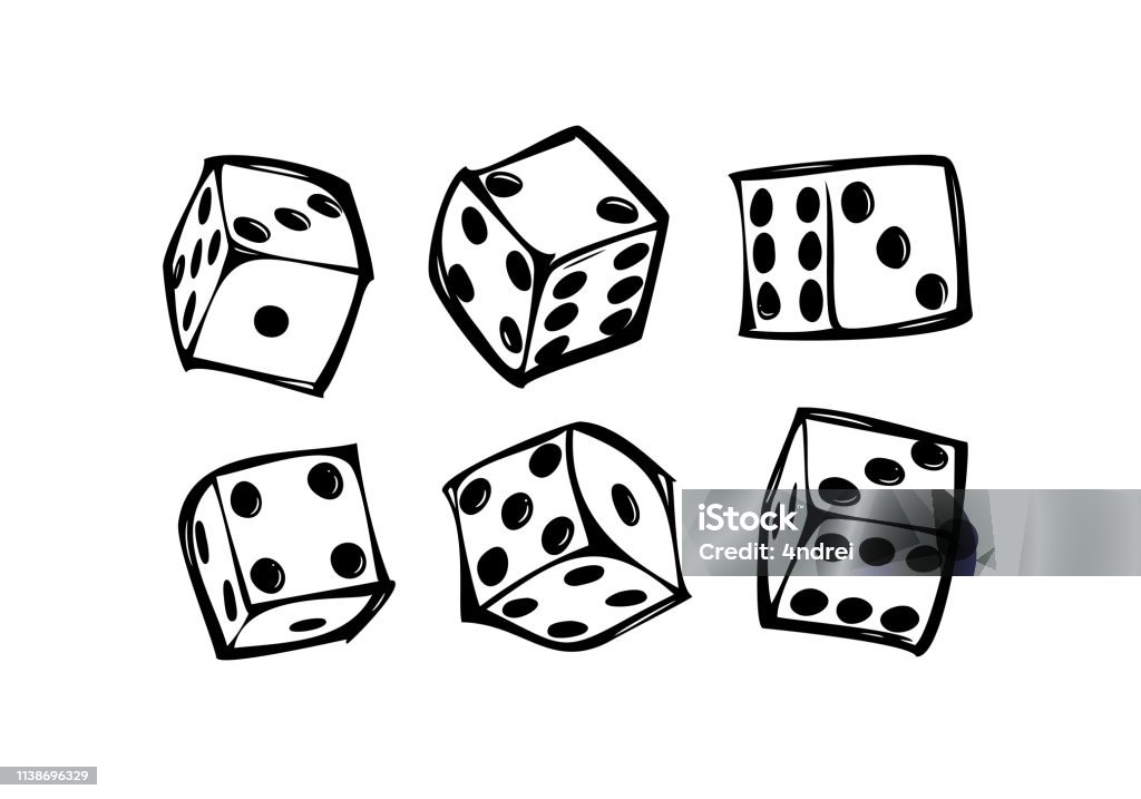Dice Set Drawing Drawing Creative Dices Dice Set Stock Illustration - Download Image Now ...