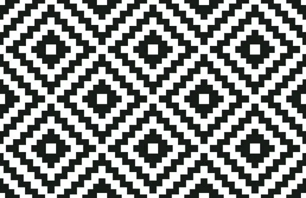 Vector illustration of Seamless Geometric Black and White Pattern