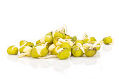 Mungo bean sprouts isolated on white