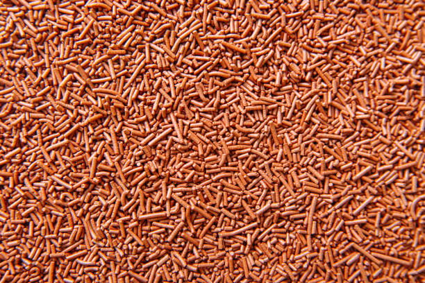 Pastry chocolate topping for cakes. Brown texture.