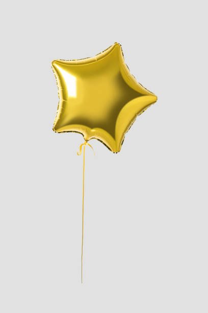 istock Gold star balloon on bright background. Minimal party concept. 1138701770