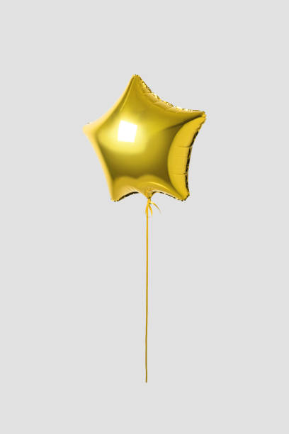 istock Gold star balloon on bright background. Minimal party concept. 1138701772