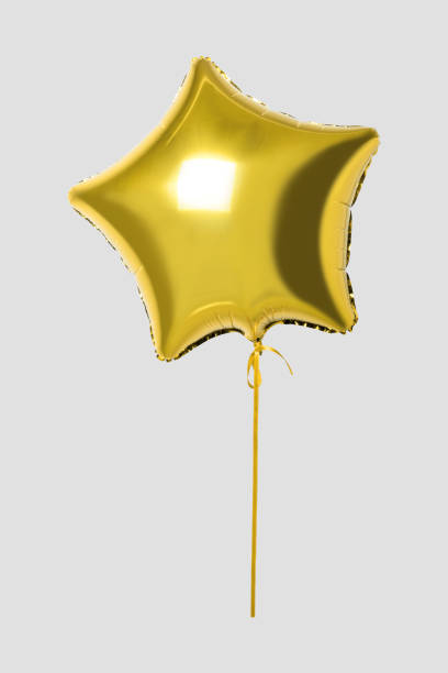 istock Gold star balloon on bright background. Minimal party concept. 1138701773