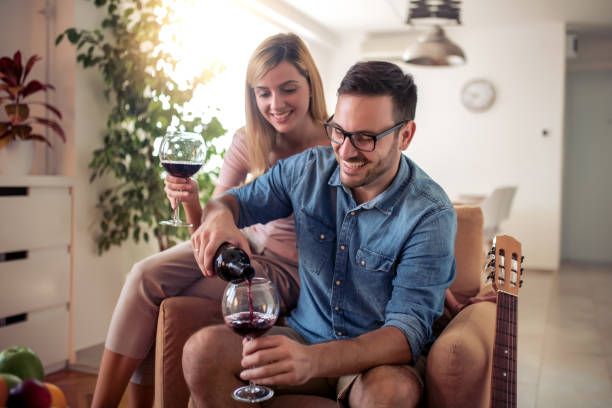 istock Happy young couple spending romantic moments at home 1138705609