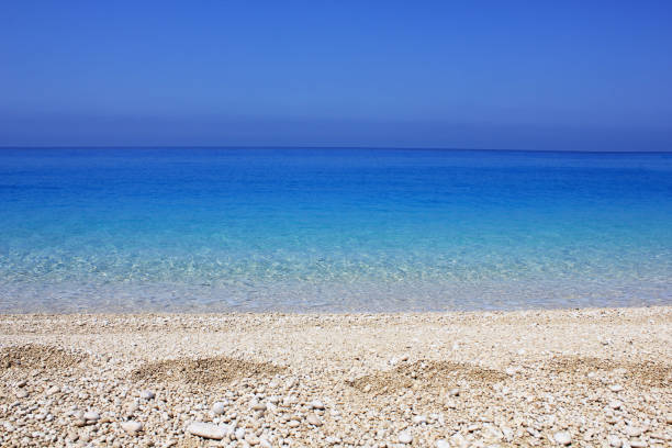 Ionian sea beach stock photo