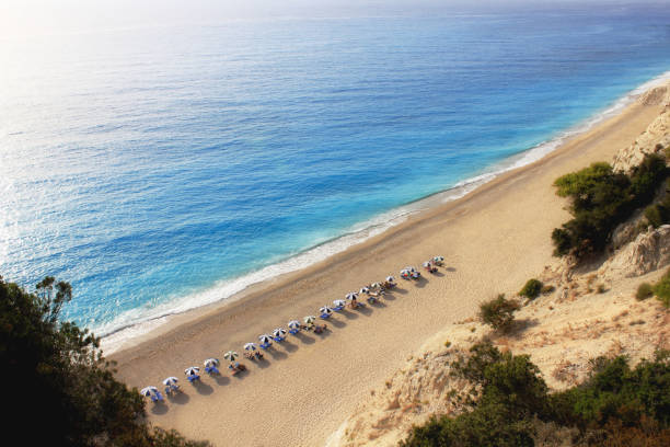 Egremni beach (Ionian sea) stock photo
