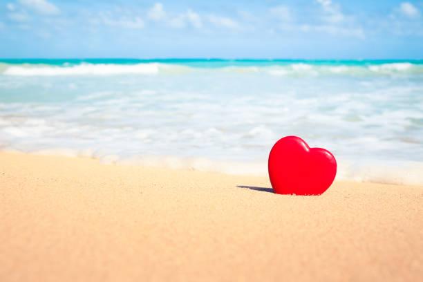 serce na plaży. walentynki - romance tropical climate ideas travel destinations zdjęcia i obrazy z banku zdjęć