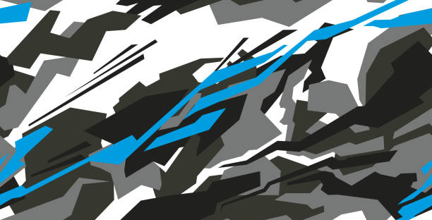 stockillustraties, clipart, cartoons en iconen met auto decal wrap ontwerp vector. graphic abstract stripe racing achtergrond kit ontwerpen voor voertuig - inpakken