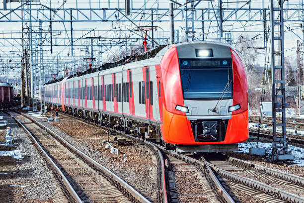 istock Modern high-speed train moves fast. 1138713776