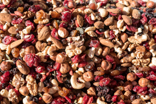 istock Background of mixed nuts close up. Flat lay. 1138715818