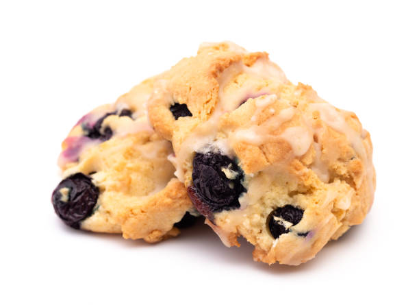 Lemon and Blueberry Scones on a White Background