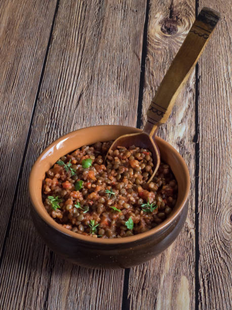 istock Stewed in a pot of lentils with vegetables. 1138720835