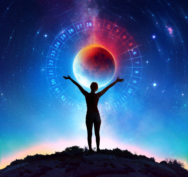 istock Menstruation Cycle - Young Woman With Lunar Calendar 1138721079