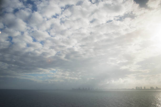 Stormy skies over Florida coast in winter
