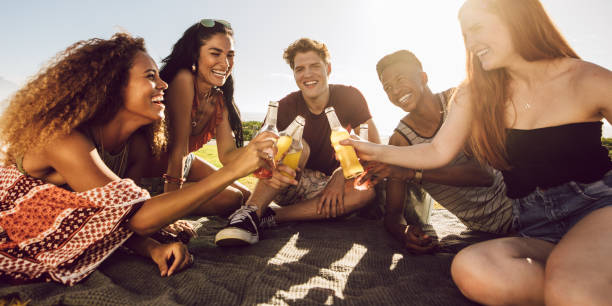istock Group of friends celebrating with beers 1138728280