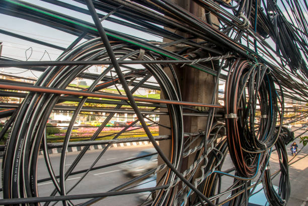 istock Pillar with a signal line in Bangkok 1138731563
