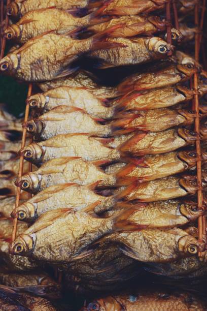 Chacole Grilled Fish with bamboo stick thai style food