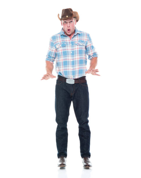 istock Handsome cowboy is shocked 1138734207