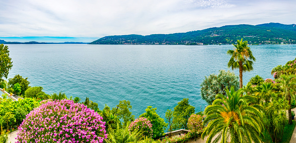 Mergozzo lake in Mergozzo town. Piedmont, Italy