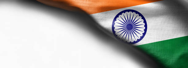 istock India waving flag on white background - right top corner flag 1138740542