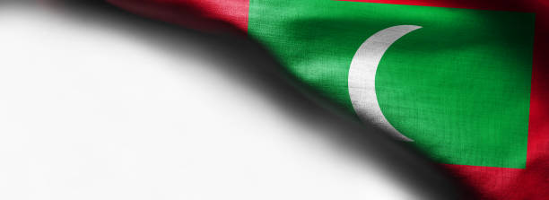 istock Flag of Maldives on white background - right top corner 1138740676