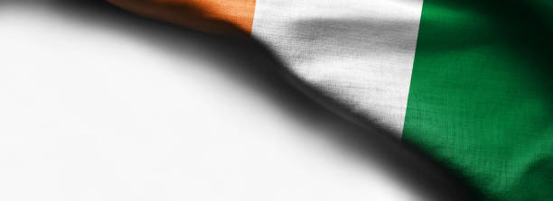 istock Cote D'Ivoire waving flag on white background - right top corner 1138740680
