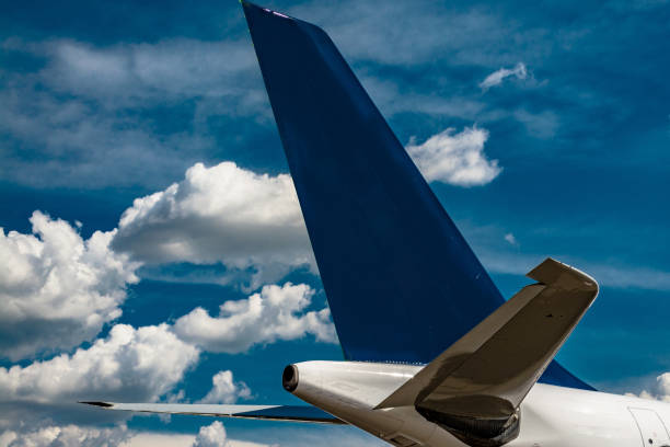 Aircraft Tail with vertical and Horizontal Stabilizer-right side of the airplane