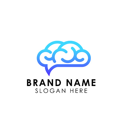 cloud brain illustration design. digital brain icon symbol. cloud icon symbol