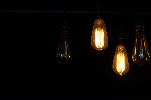 istock Close up electric lamp in the dark background. 1138746025