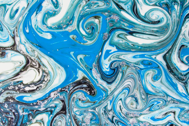 istock Beautiful abstract painting is a painting technique Ebru . 1138746313